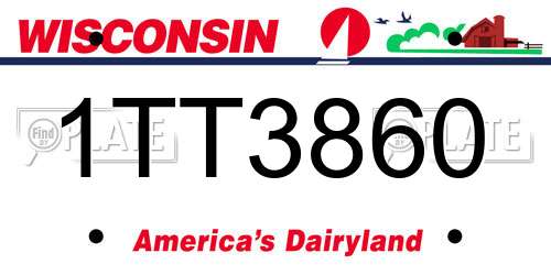 1TT3860 Wisconsin License Plate