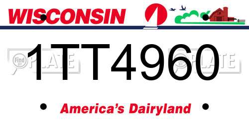 1TT4960 Wisconsin License Plate