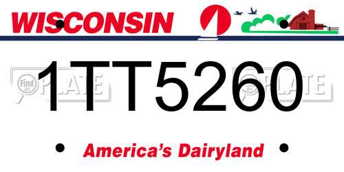 1TT5260 Wisconsin License Plate