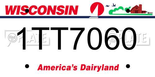 1TT7060 Wisconsin License Plate