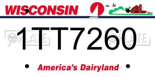 1TT7260 Wisconsin License Plate