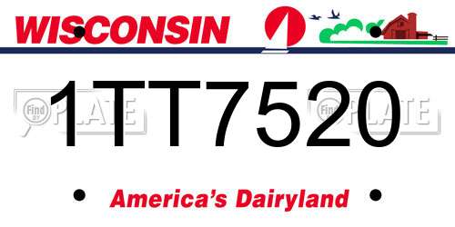 1TT7520 Wisconsin License Plate