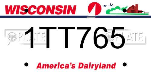 1TT765 Wisconsin License Plate