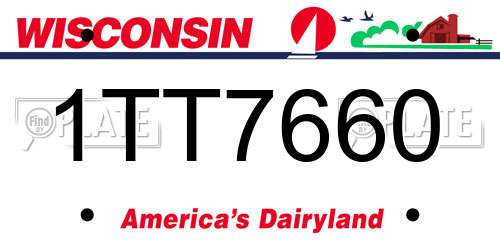 1TT7660 Wisconsin License Plate