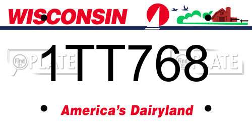 1TT768 Wisconsin License Plate