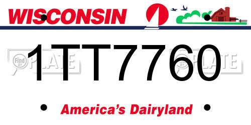 1TT7760 Wisconsin License Plate
