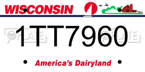 1TT7960 Wisconsin License Plate
