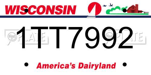 1TT7992 Wisconsin License Plate