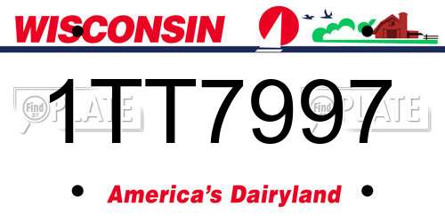1TT7997 Wisconsin License Plate