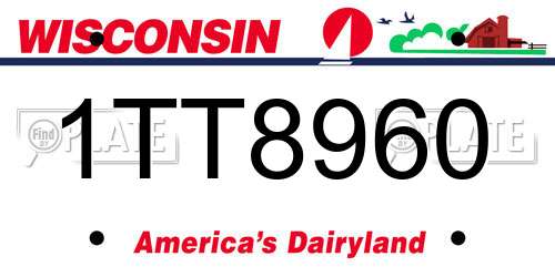 1TT8960 Wisconsin License Plate