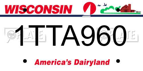 1TTA960 Wisconsin License Plate