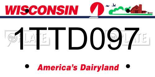 1TTD097 Wisconsin License Plate