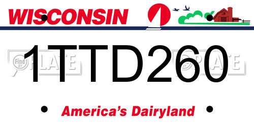 1TTD260 Wisconsin License Plate
