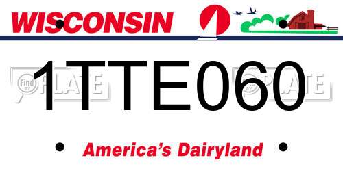 1TTE060 Wisconsin License Plate