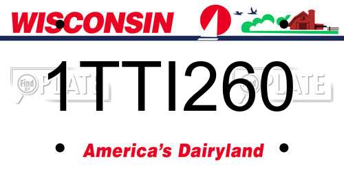 1TTI260 Wisconsin License Plate