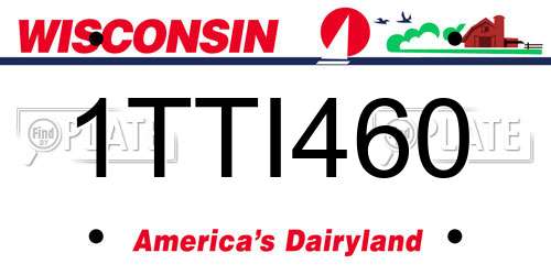 1TTI460 Wisconsin License Plate