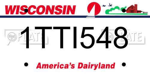 1TTI548 Wisconsin License Plate