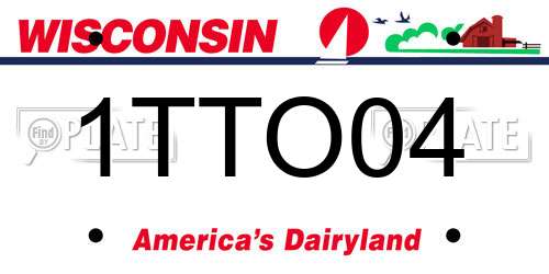 1TTO04 Wisconsin License Plate