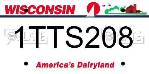 1TTS208 Wisconsin License Plate