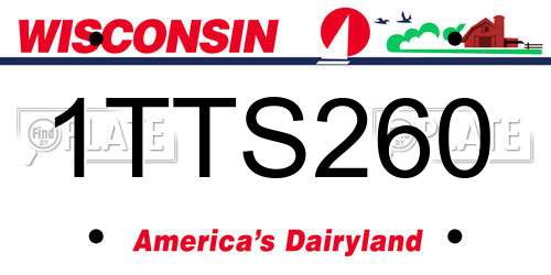 1TTS260 Wisconsin License Plate