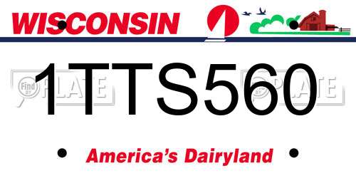 1TTS560 Wisconsin License Plate