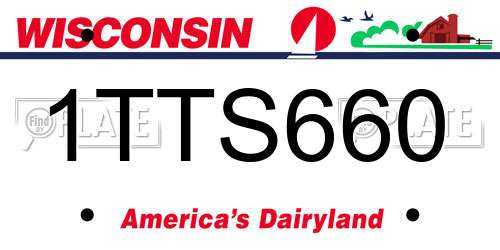 1TTS660 Wisconsin License Plate