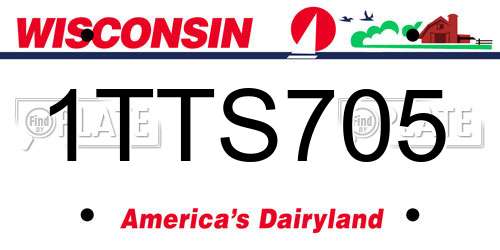 1TTS705 Wisconsin License Plate
