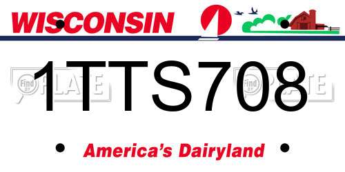 1TTS708 Wisconsin License Plate