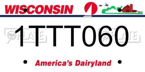 1TTT060 Wisconsin License Plate