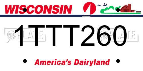 1TTT260 Wisconsin License Plate