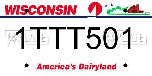 1TTT501 Wisconsin License Plate