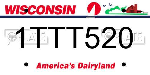 1TTT520 Wisconsin License Plate