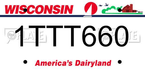 1TTT660 Wisconsin License Plate