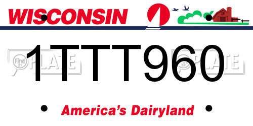 1TTT960 Wisconsin License Plate