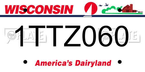 1TTZ060 Wisconsin License Plate