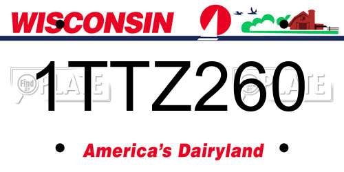 1TTZ260 Wisconsin License Plate