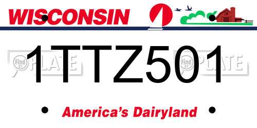 1TTZ501 Wisconsin License Plate