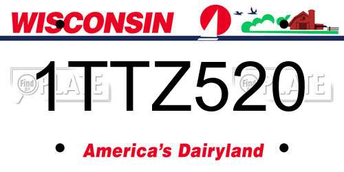 1TTZ520 Wisconsin License Plate