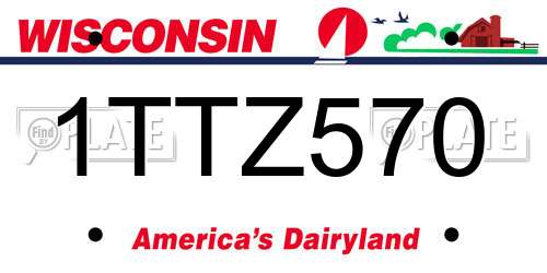 1TTZ570 Wisconsin License Plate