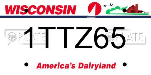 1TTZ65 Wisconsin License Plate
