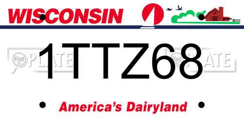 1TTZ68 Wisconsin License Plate