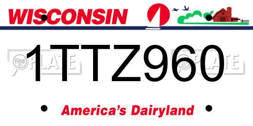 1TTZ960 Wisconsin License Plate