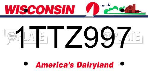 1TTZ997 Wisconsin License Plate