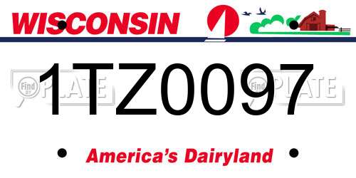 1TZ0097 Wisconsin License Plate