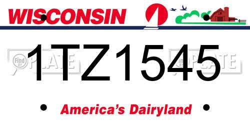 1TZ1545 Wisconsin License Plate