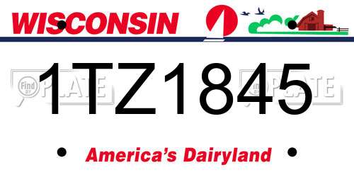 1TZ1845 Wisconsin License Plate