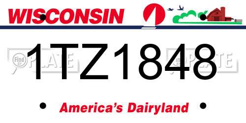 1TZ1848 Wisconsin License Plate