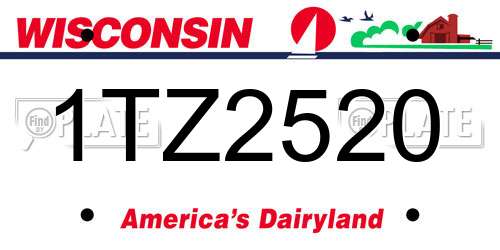 1TZ2520 Wisconsin License Plate