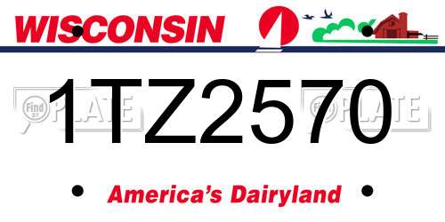 1TZ2570 Wisconsin License Plate