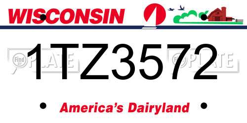 1TZ3572 Wisconsin License Plate
